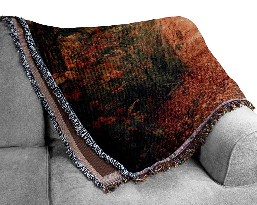Red Tree Walk Woven Blanket