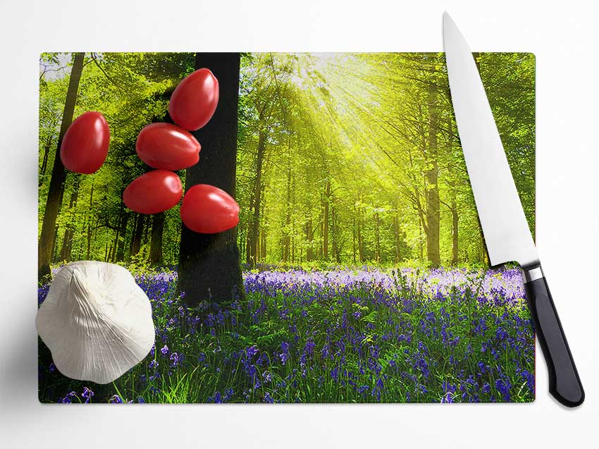 Bluebell Sun Blaze Glass Chopping Board