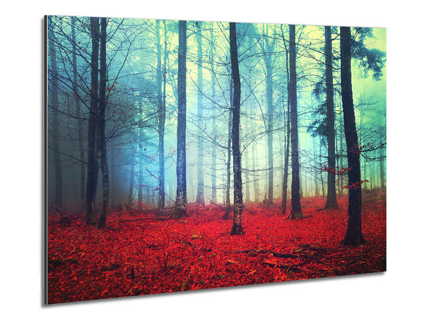 Mist In The Red Forest Metal Print