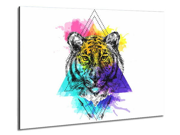 Tiger Paint Splat Metal Print