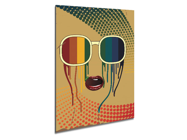 Funky Rainbow Sunglasses Metal Print