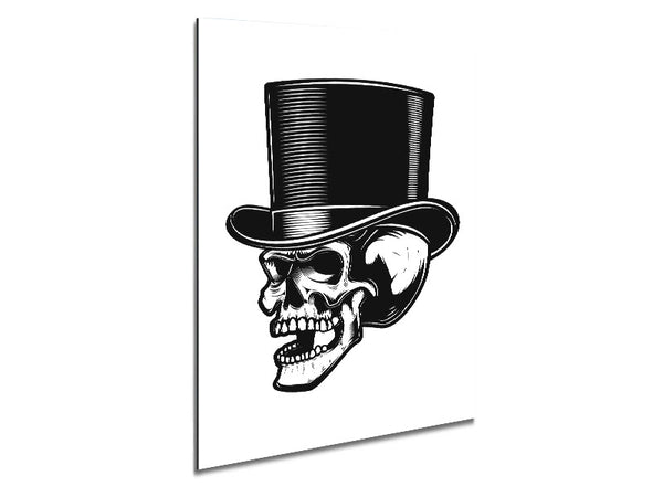 Top Hat Skull Metal Print