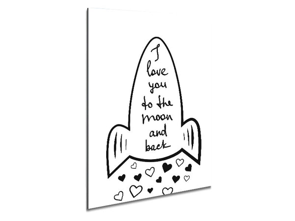 Angel Rocket I Love You Metal Print