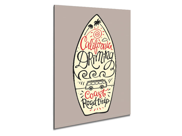California Surf Board Metal Print
