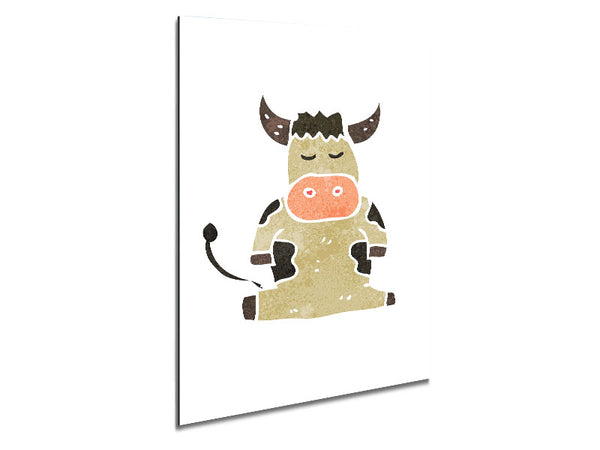 Sitting Cow Metal Print
