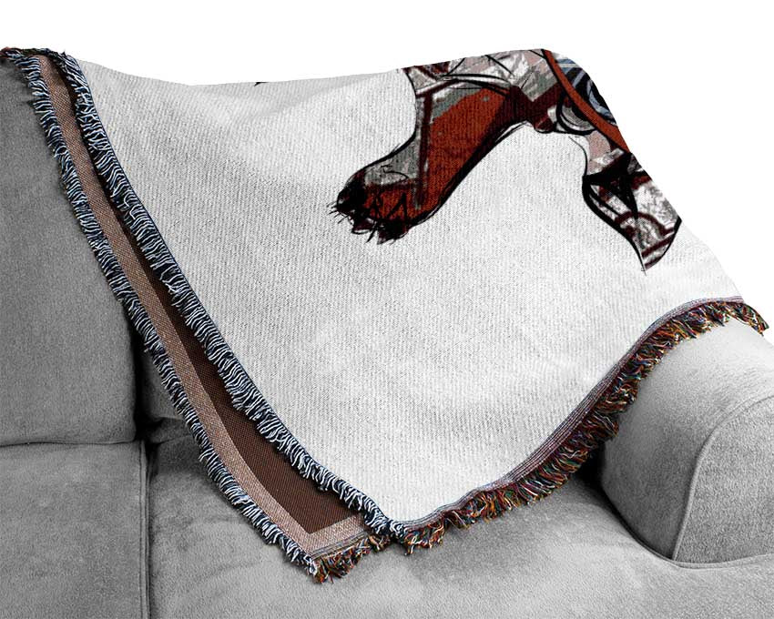 Funky Giraffe 1 Woven Blanket