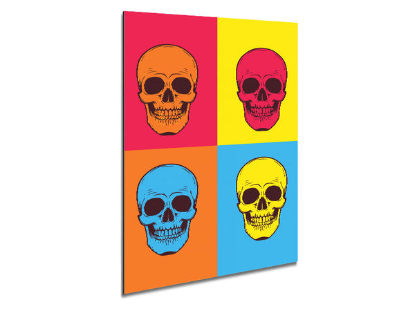 Funky Skulls Metal Print