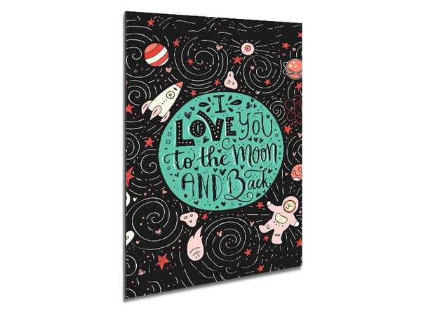 Love You Space Metal Print