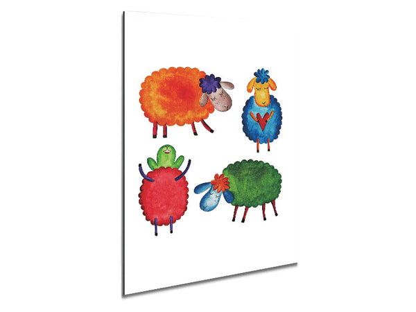 Colourful Sheep Metal Print