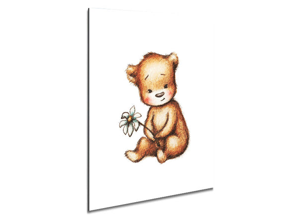 Flower Bear Metal Print