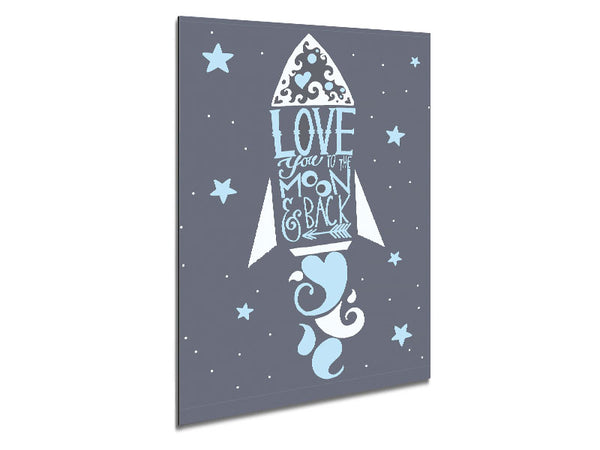 Rocket Love You To The Moon Metal Print