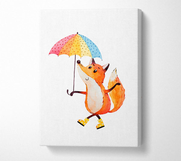  A Canvas Print of Foxy In The Rain Canvas Art