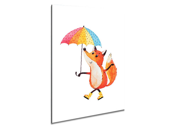 Foxy In The Rain Metal Print