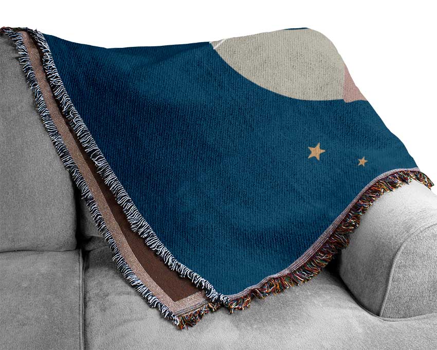 Snuggled To The Moon Woven Blanket
