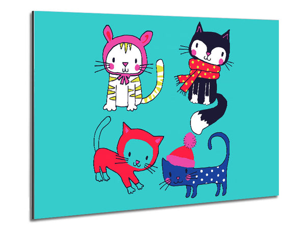 Cats In Winter Metal Print