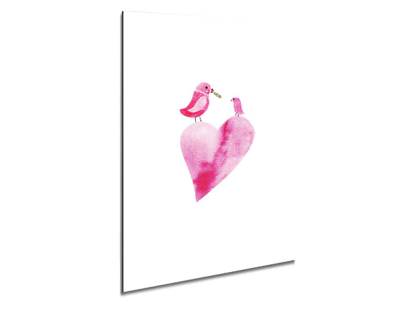 Loveheart Birds Metal Print