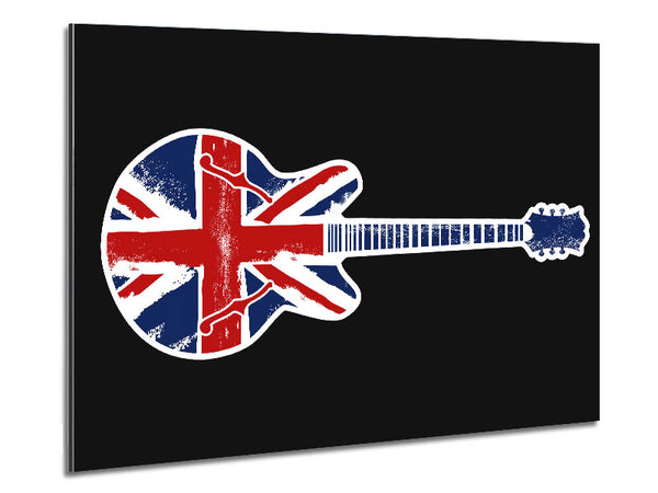Guitar British Flag Metal Print