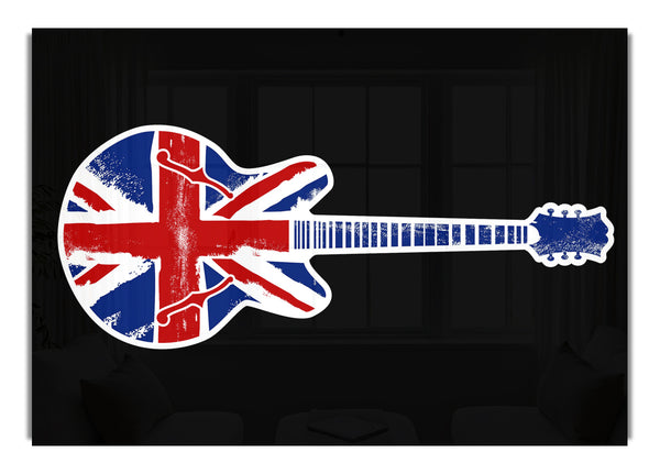 Gitarre mit britischer Flagge