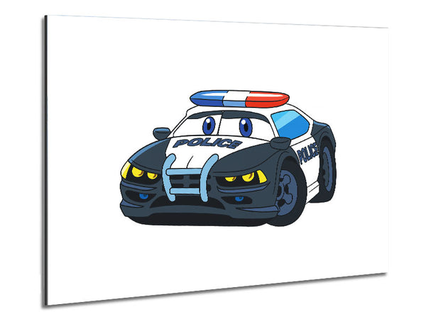 Police Car Love Metal Print