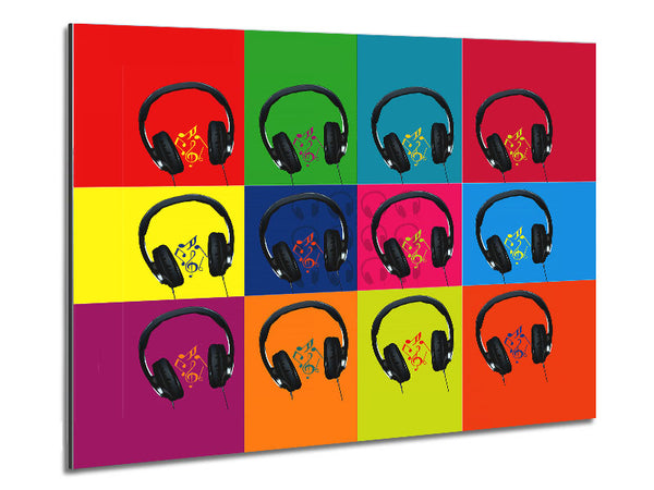 Headphone Music Metal Print