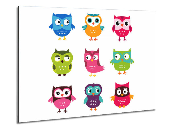 Owl Friends Metal Print