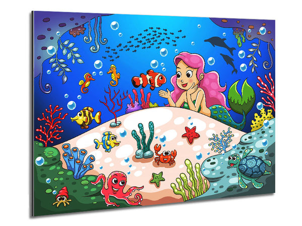 Mermaid And Friends Metal Print