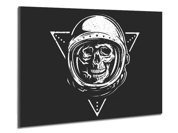 Spaceman Skull Metal Print