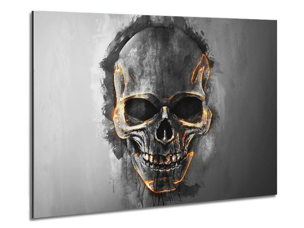 Fire Skull 1 Metal Print