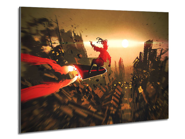 Futuristic Skateboard Metal Print