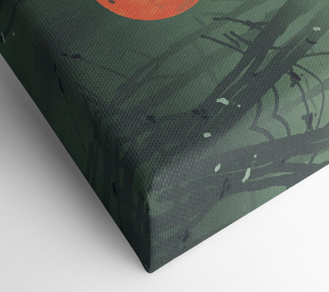  A Canvas Print of Samurai Warrior Sun Canvas Wall Art