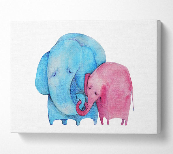  A Canvas Print of Mother And Baby Elephant Canvas Wall Art