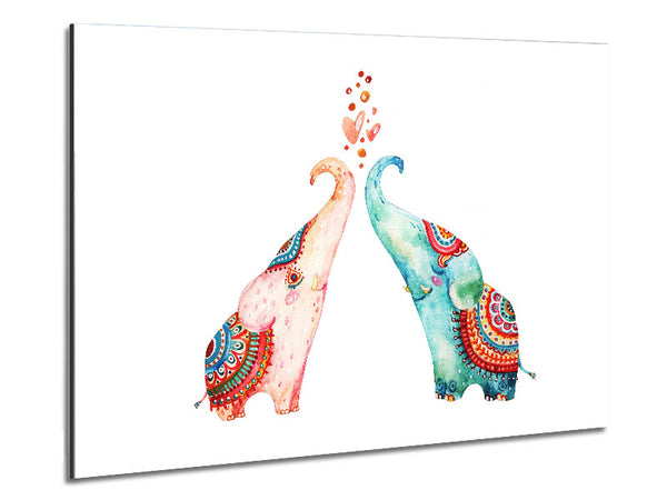 Elephant Love Metal Print