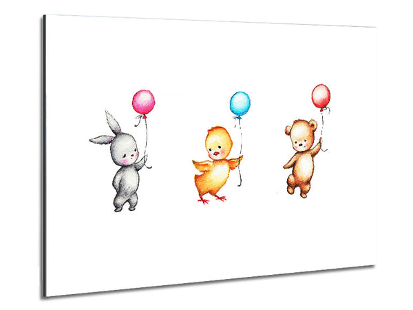 Animal Balloon Family Metal Print
