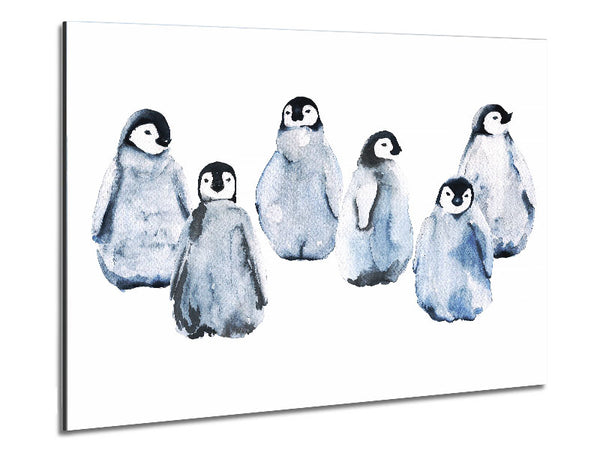 Penguin Family Metal Print