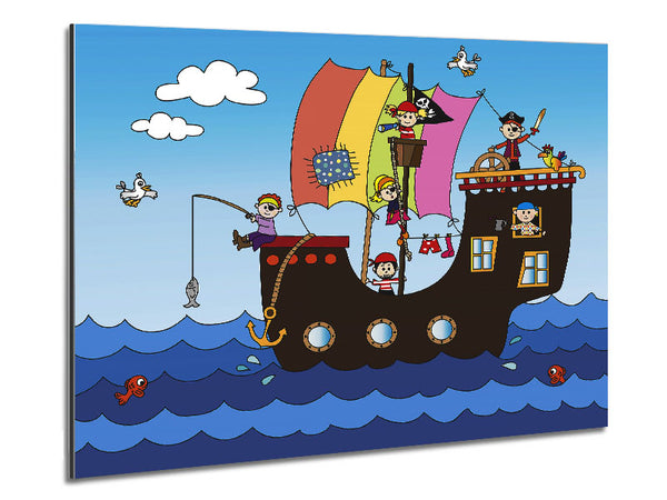 Pirates At Sea Metal Print