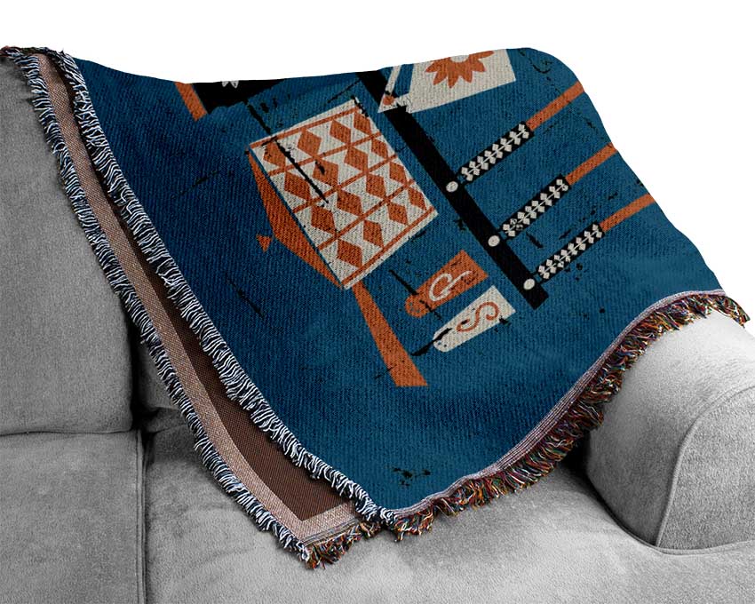 Retro Kitchen 2 Woven Blanket