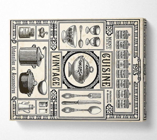  A Canvas Print of Vintage Cuisine Canvas Print