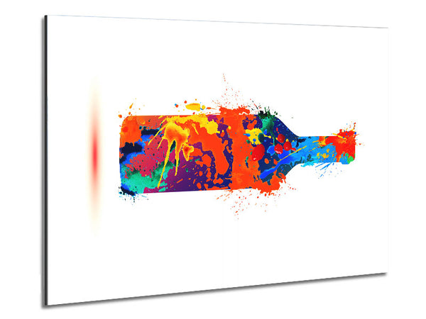 Wine Bottle Splash Metal Print