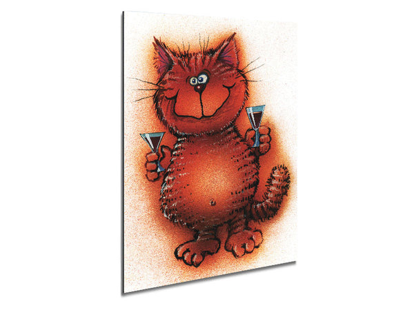 Cat Tipple Metal Print