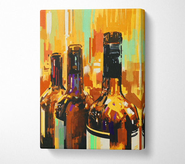  A Canvas Print of Retro Wine Bottles Canvas Art