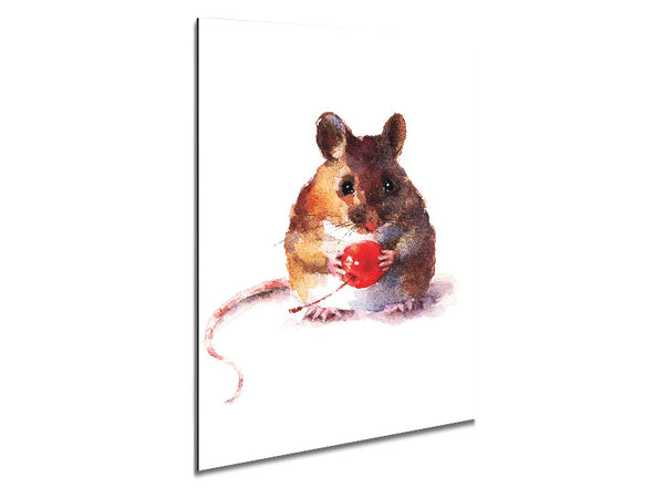 Cherry Mouse Metal Print