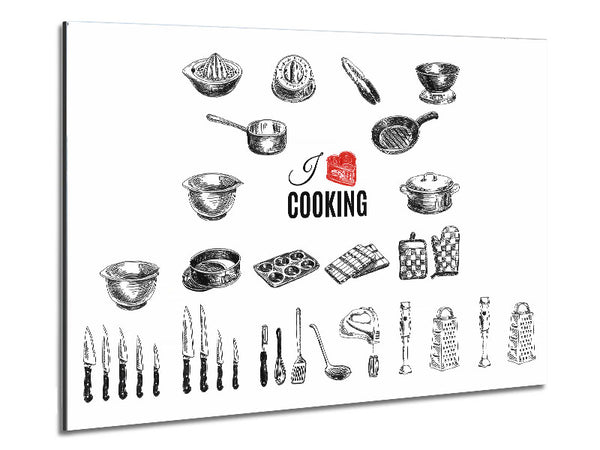 I Love Cooking 8 Metal Print
