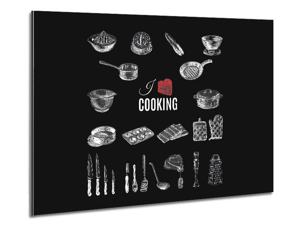 I Love Cooking 2 Metal Print