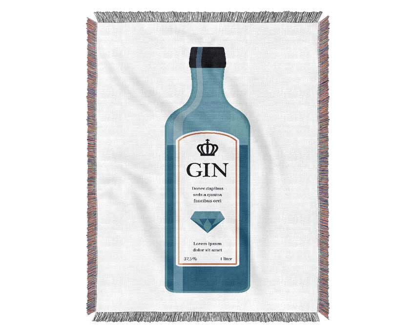 Gin Bottle Woven Blanket
