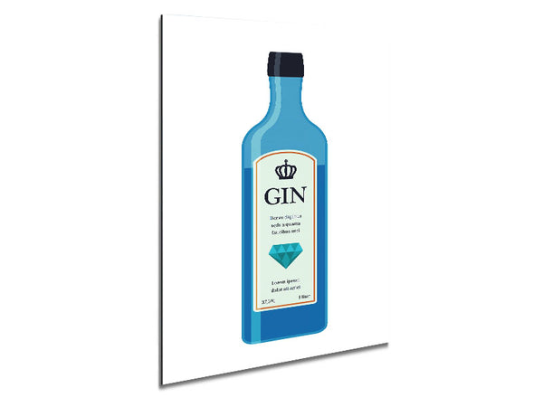 Gin Bottle Metal Print