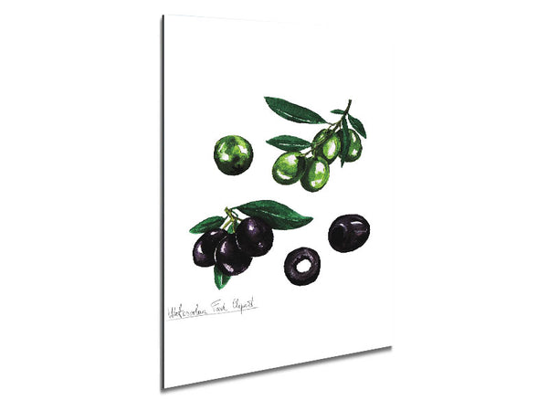 Black And Green Olives Metal Print