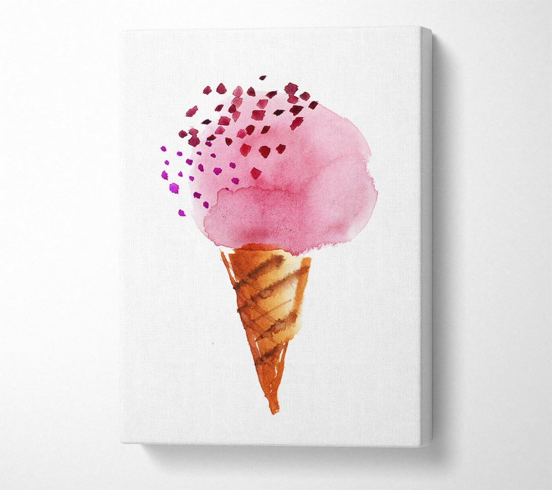 A Canvas Print of Strawberry Icecream Canvas Wall Art