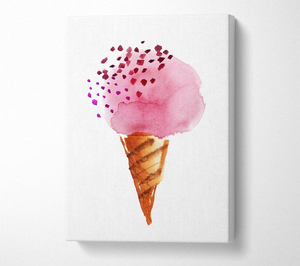  A Canvas Print of Strawberry Icecream Canvas Wall Art