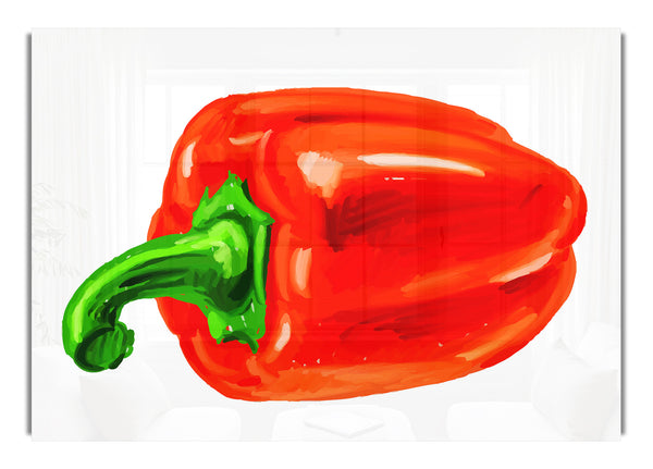 Einzelne rote Paprika