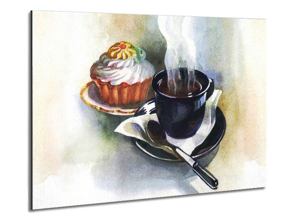 Cake And Coffee Metal Print